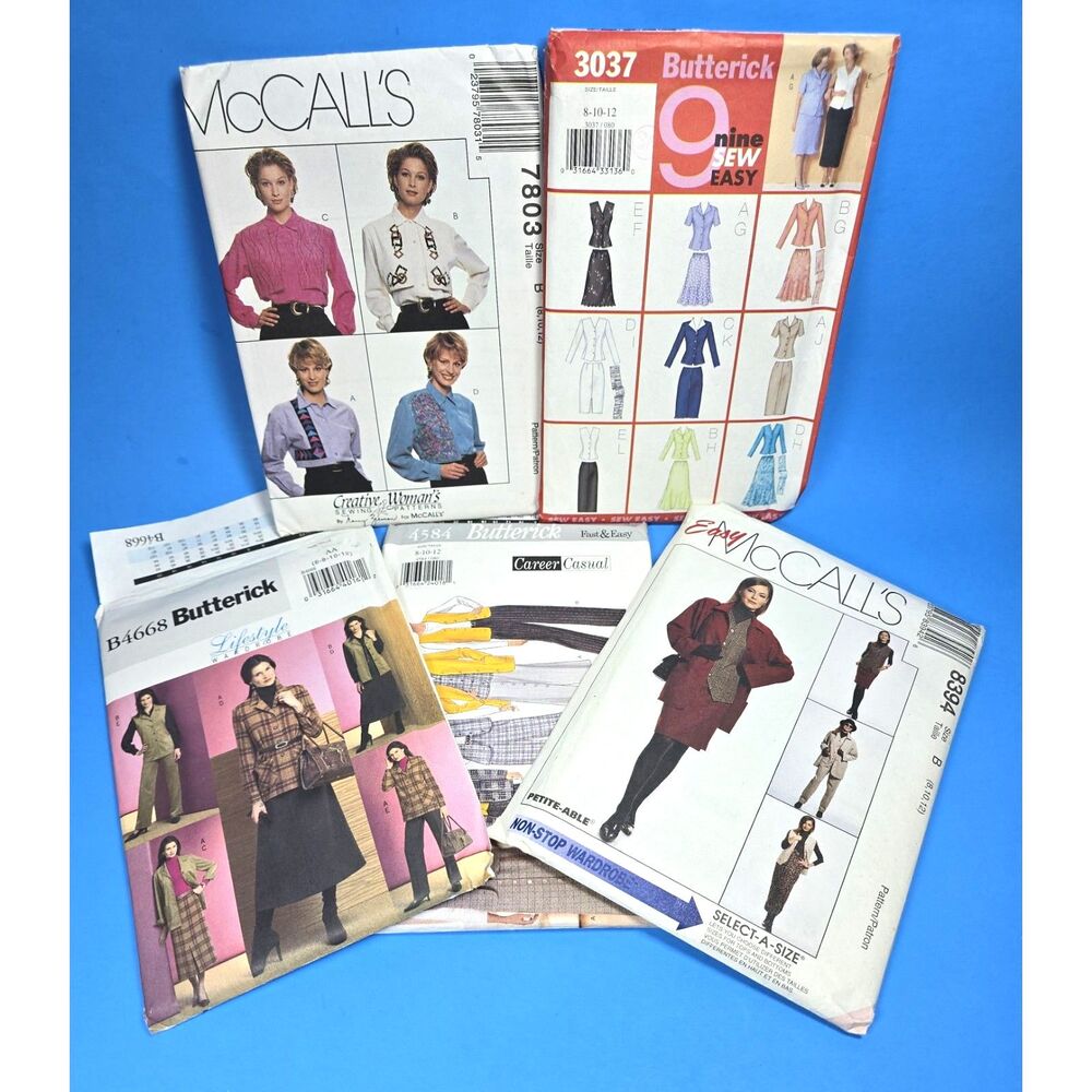 Career Wear Sewing Pattern Lot X 5 Skirts Pants Jackets Uncut Woman's Size 8-12